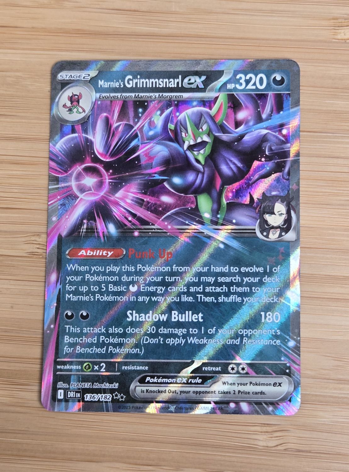 Marnie&#39;s Grimmsnarls EX - 136/182 - Surging Sparks - NM