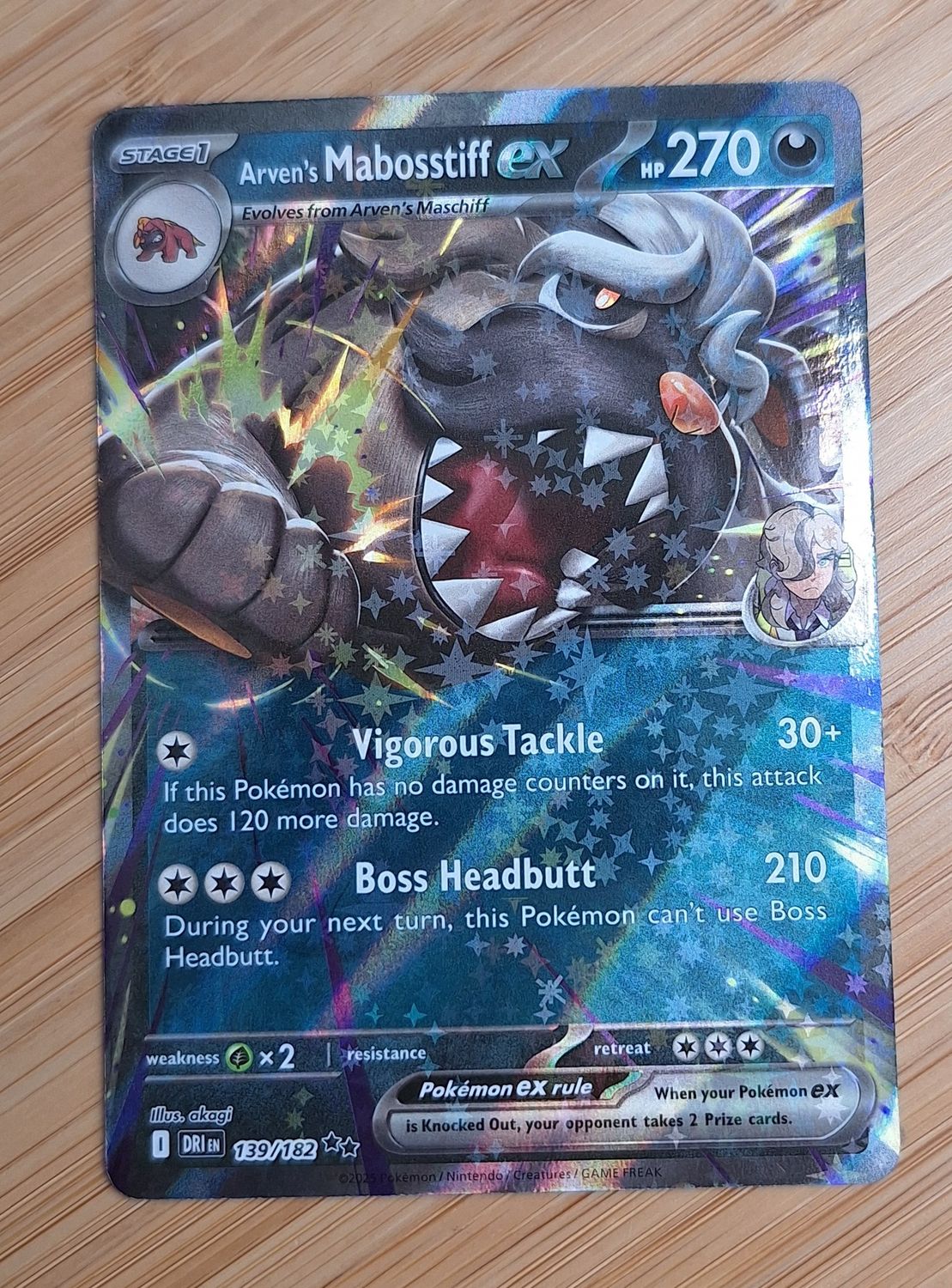 Arven&#39;s Mabosstiff EX - 139/182 - Destined Rivals - NM