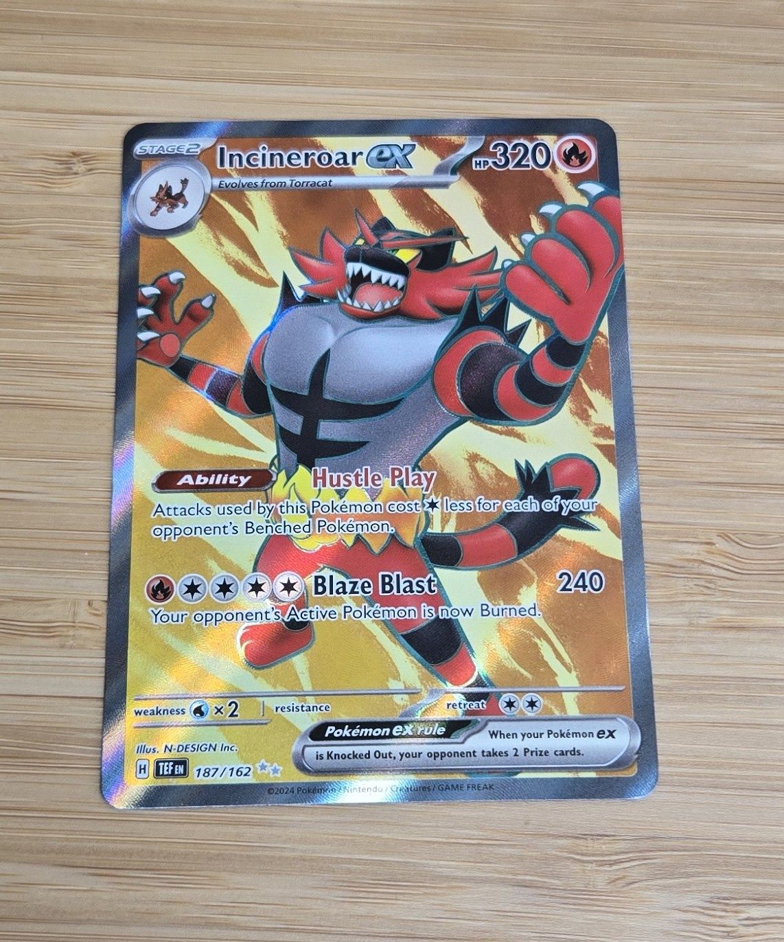 Incineroar EX - 187/162 - Temporal Forces - NM