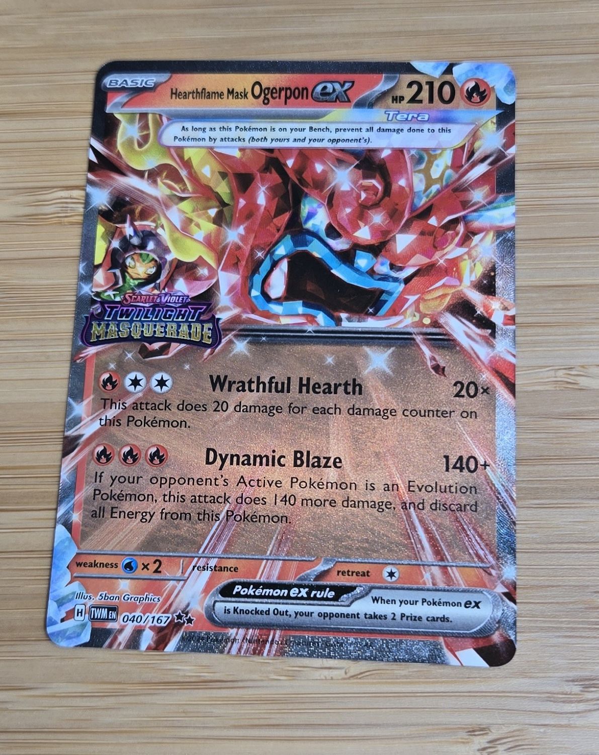 Hearthflame Mask Ogerpon EX STAMP - Twilight Masqurade - 040/167 - NM