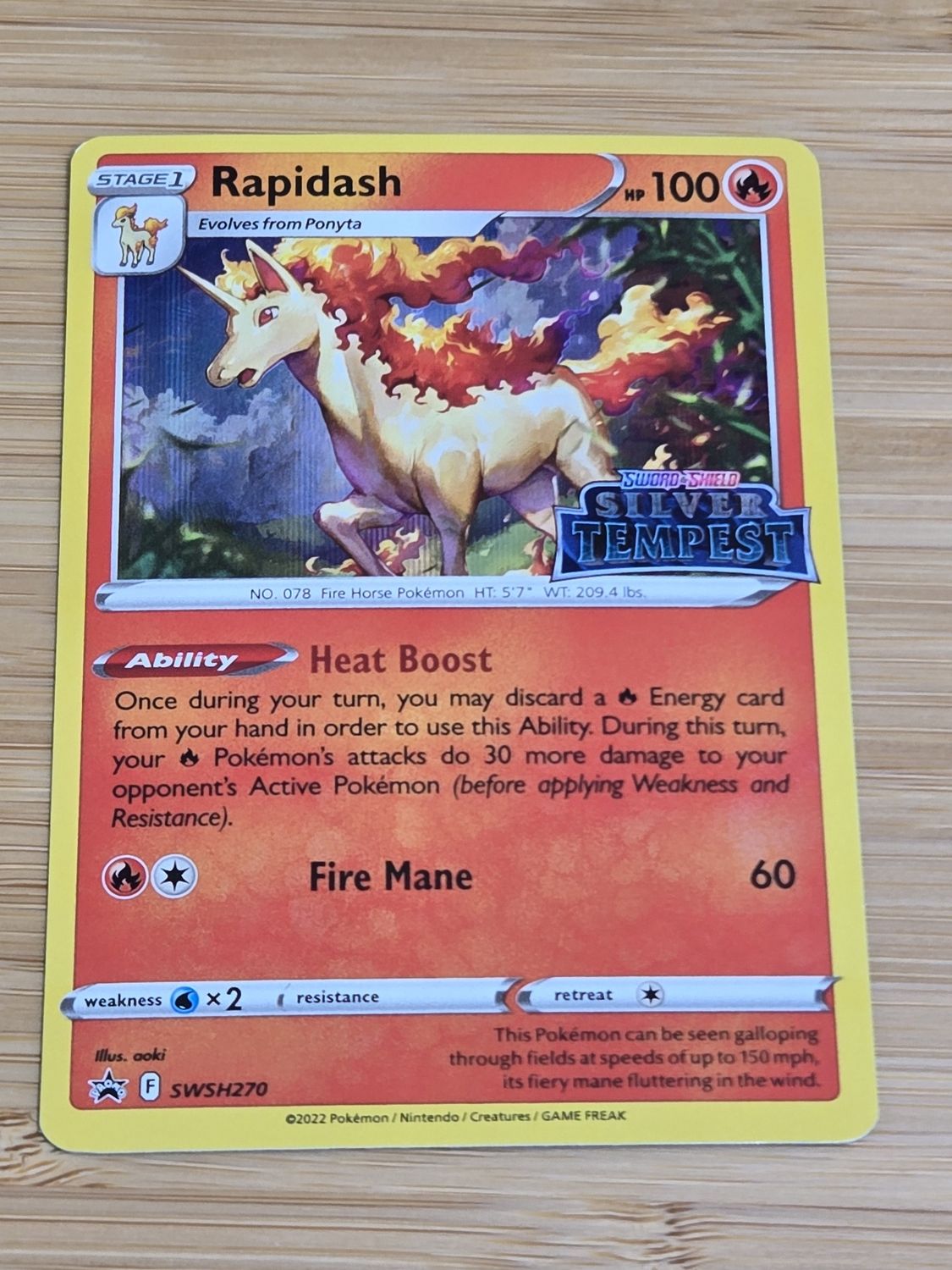 Rapidash STAMP - Silver Tempest - SWSH270 - NM