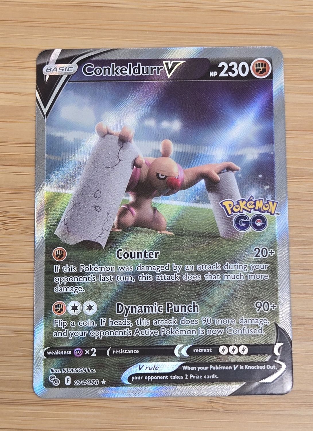 Conkeldurr V - 074/078 - Pokemon GO - NM