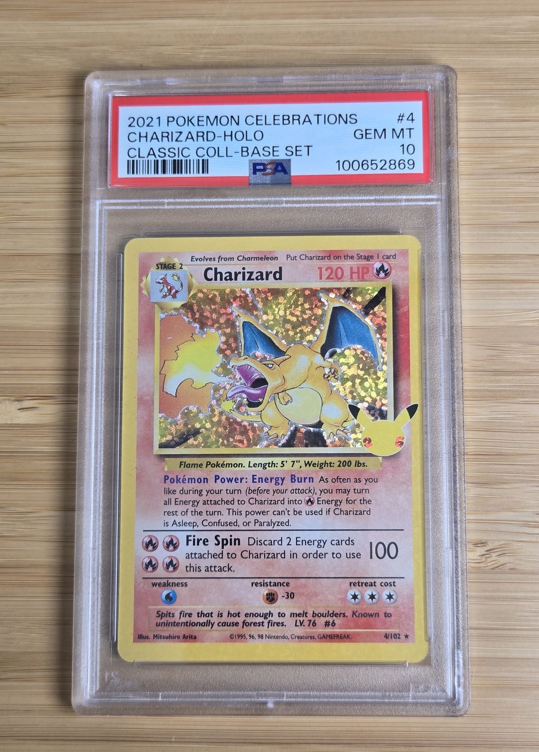Charizard Holo - 4/102 - Celebrations - GEM MINT - PSA 10
