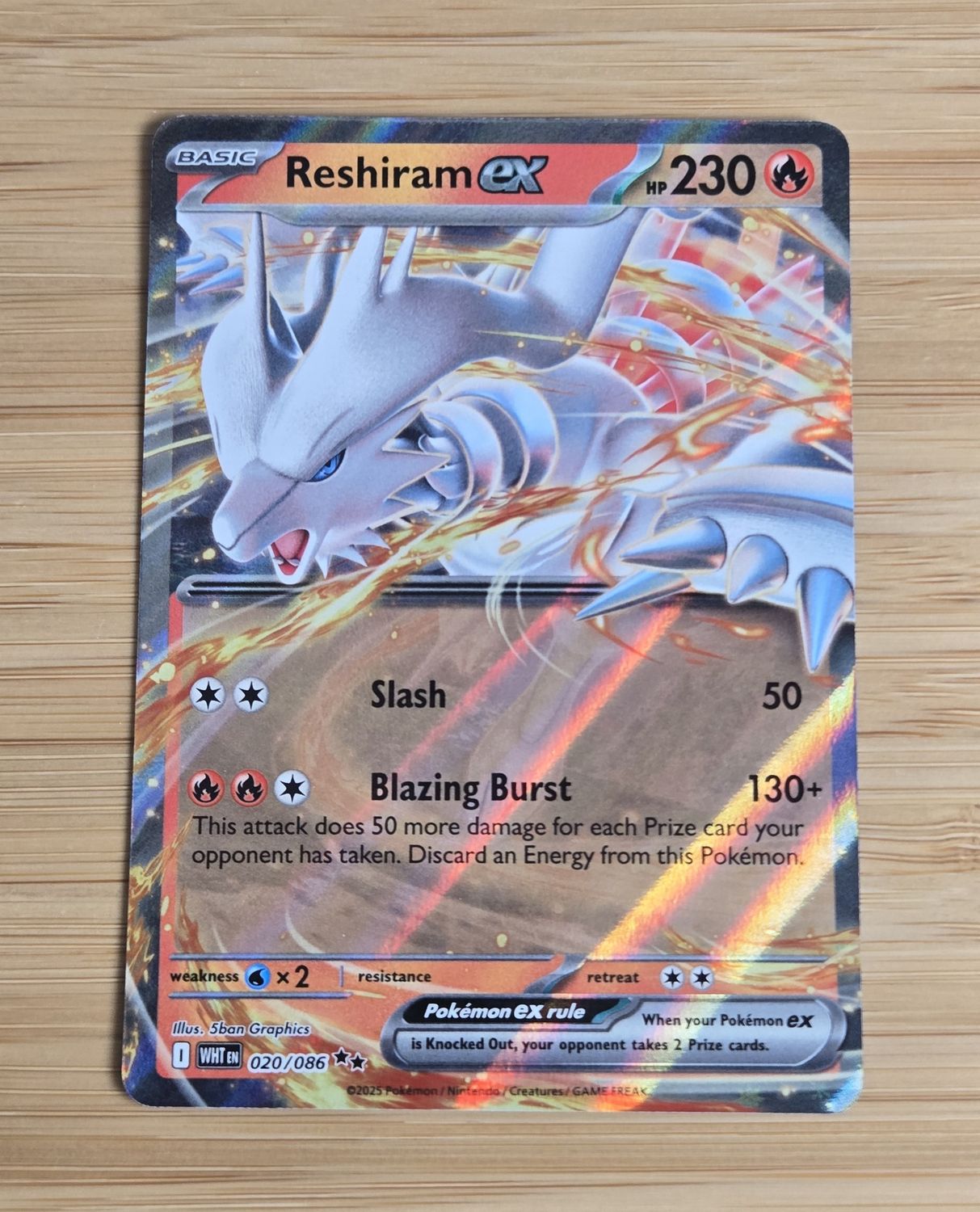 Reshiram ex - 020/086 - White Flair - NM