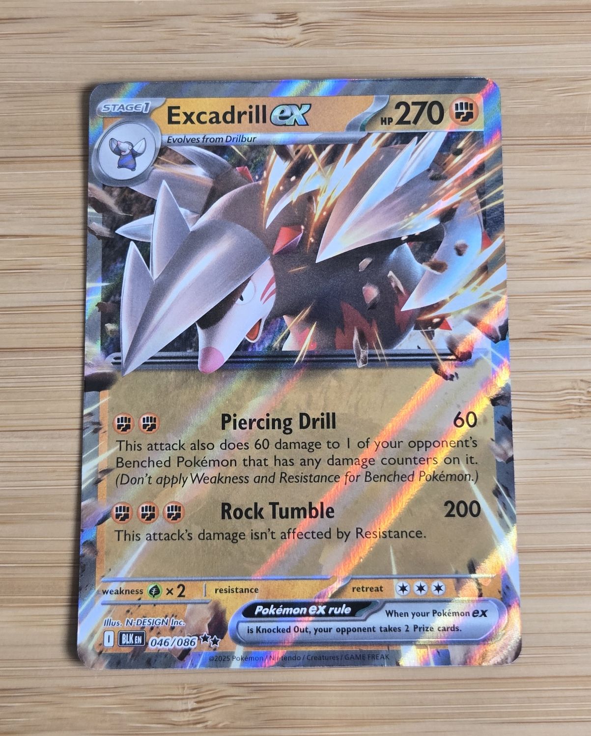 Excadrill ex - 046/086 - Black Bolt - NM