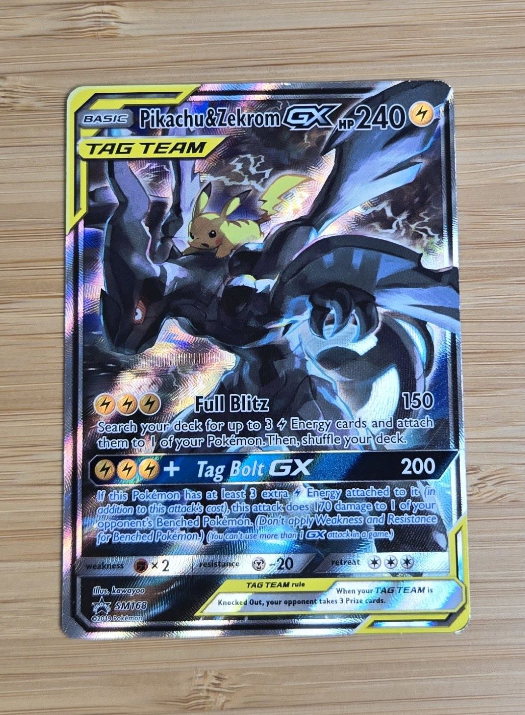 Pikachu &amp; Zekrom GX Tag Team - SM168 - Sun &amp; Moon - LP