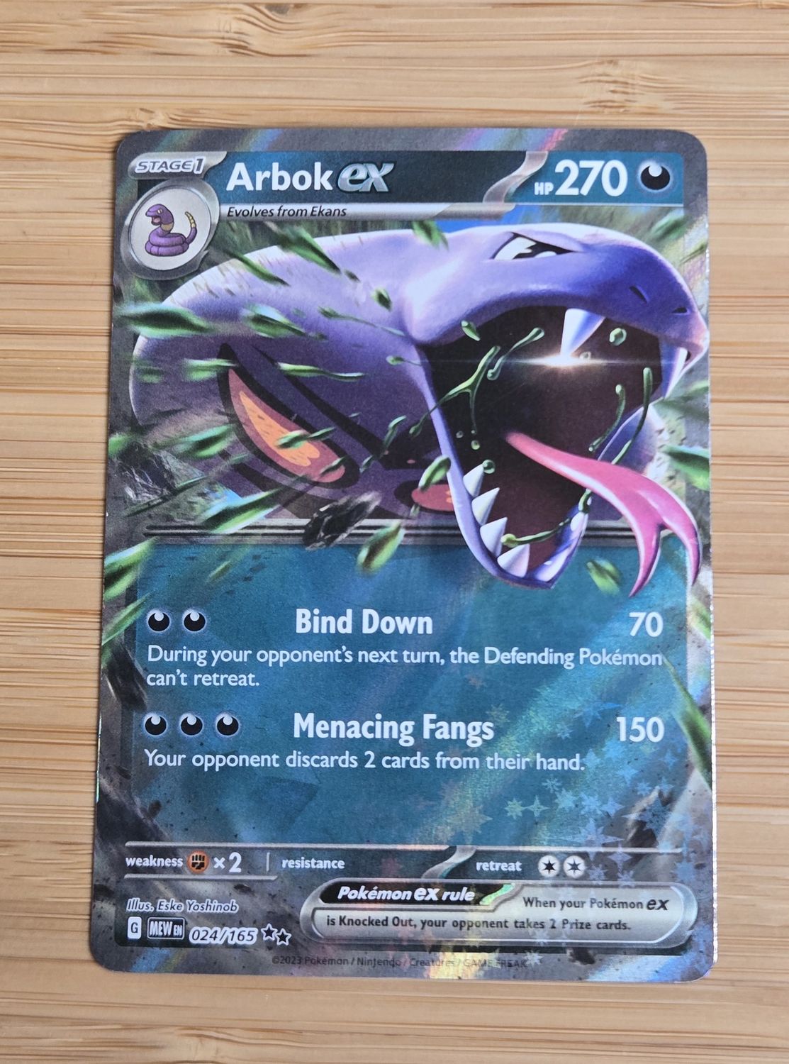 Arbok ex - 024/165 - Pokemon 151 - NM