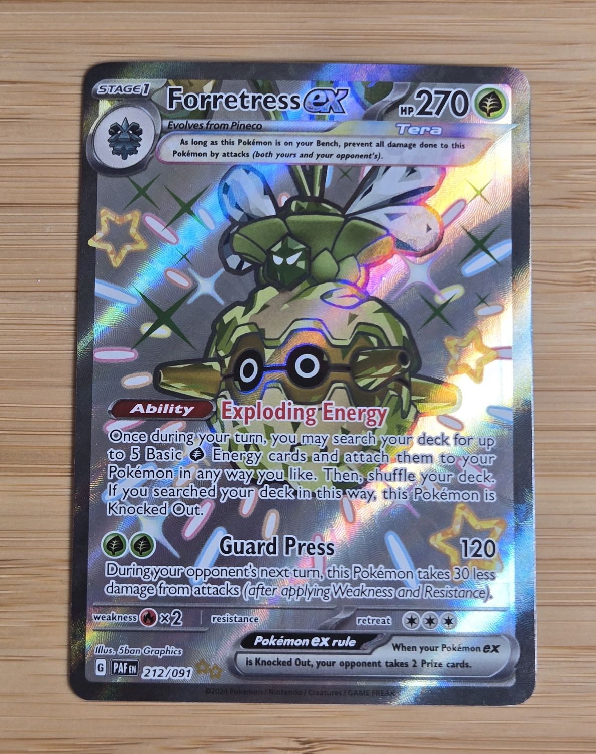 Forretress EX - 212/091 - Paldean Fates - NM