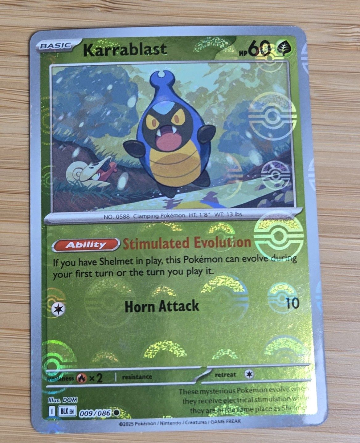 Karrablast (Pokeball) - 009/086 - Black Bolt - NM
