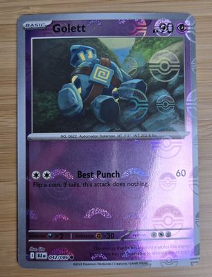 Golett (Pokeball) - 042/086 - Black Bolt - NM Golett (Pokeball) - 042/086 - Black Bolt - NM