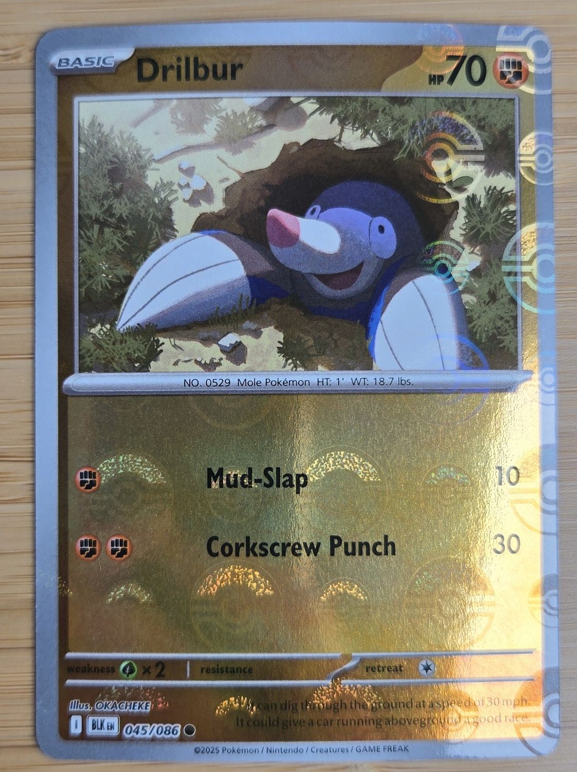 Drilbur (Pokeball) - 045/086 - Black Bolt - NM