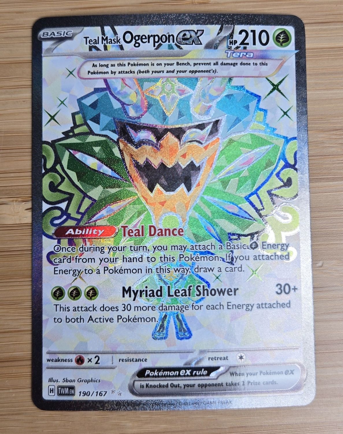 Teal Mask Ogerpon EX - 190/167 - Twilight Masquerade - NM