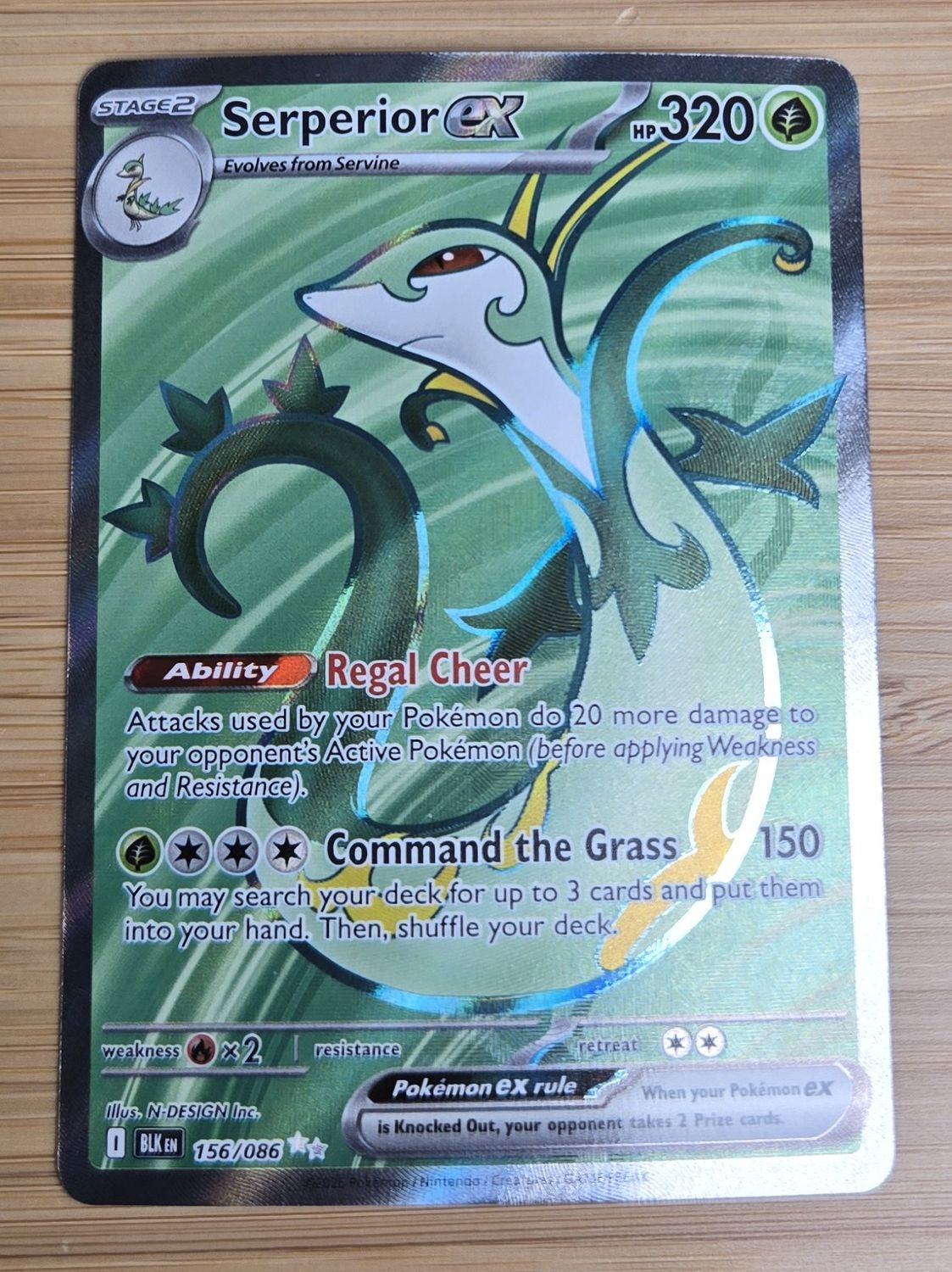 Serperior Ex - 156/186 - Black Bolt - NM