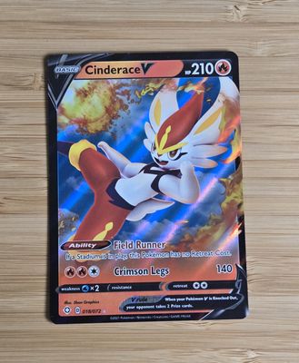 Cinderace V - 018/072 - Rebel Clash - NM Cinderace V - 018/072 - Rebel Clash - NM