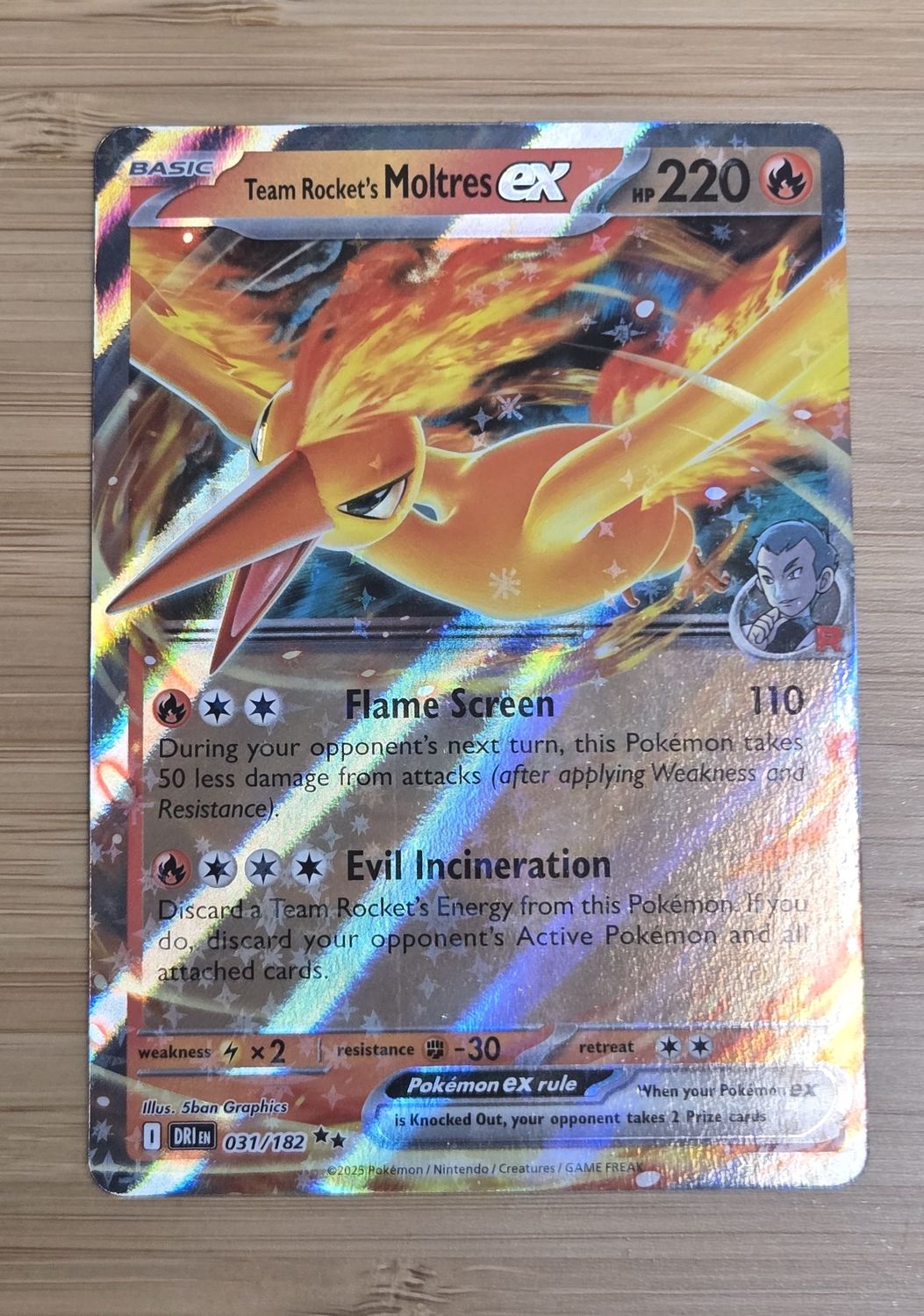 Team Rocket's Moltres ex - 031/182 - Destined Rivals - NM