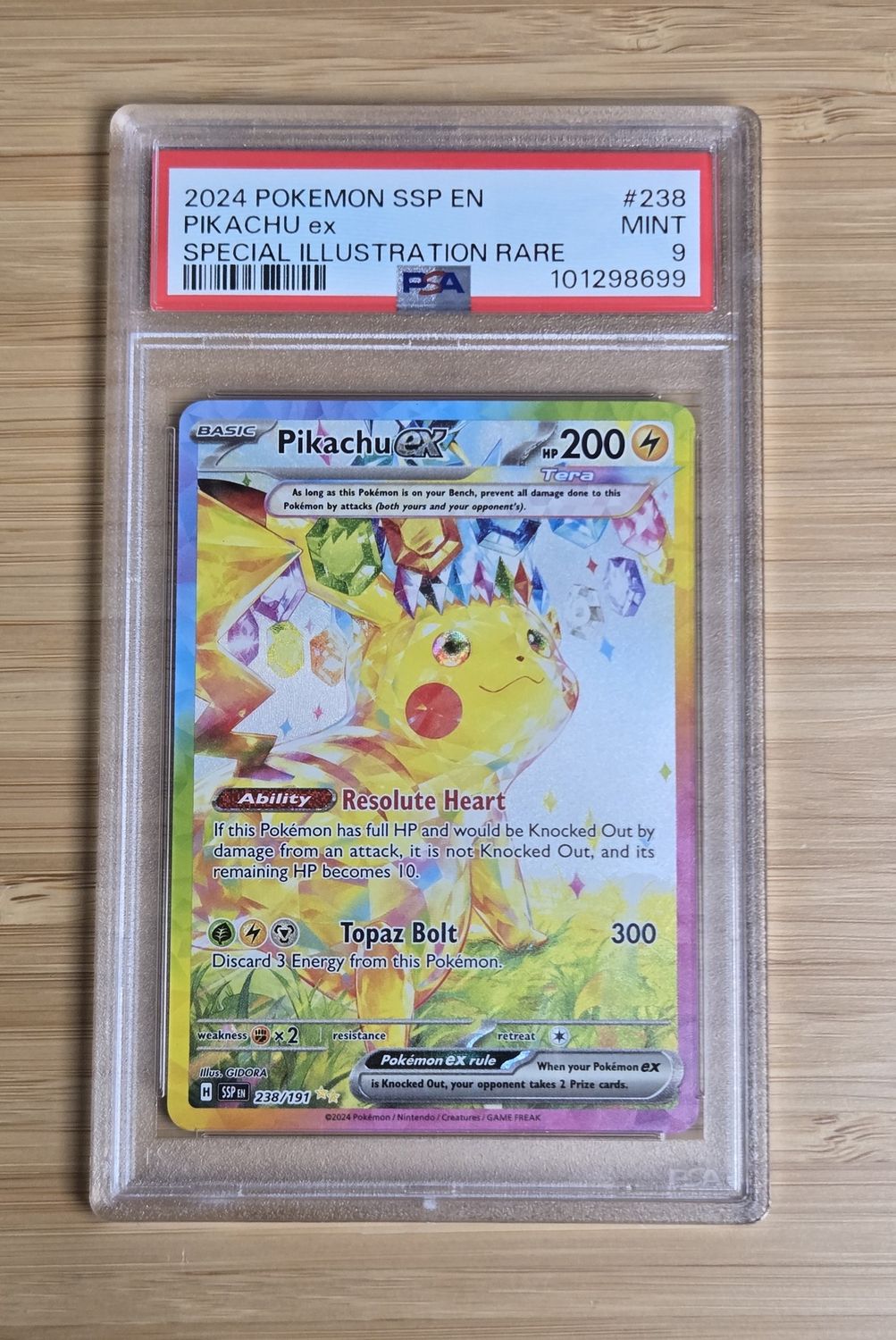Pikachu ex - 238/191 - Surging Sparks - PSA 9