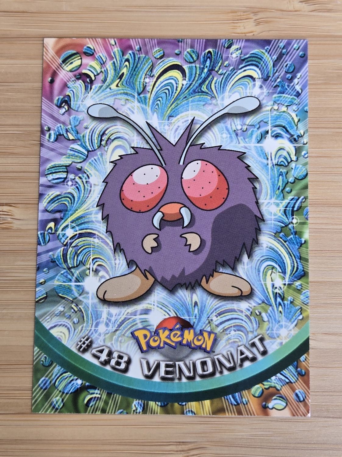 Venonat - #48 - Topps Pokémon TV Animation - Black Logo - NM