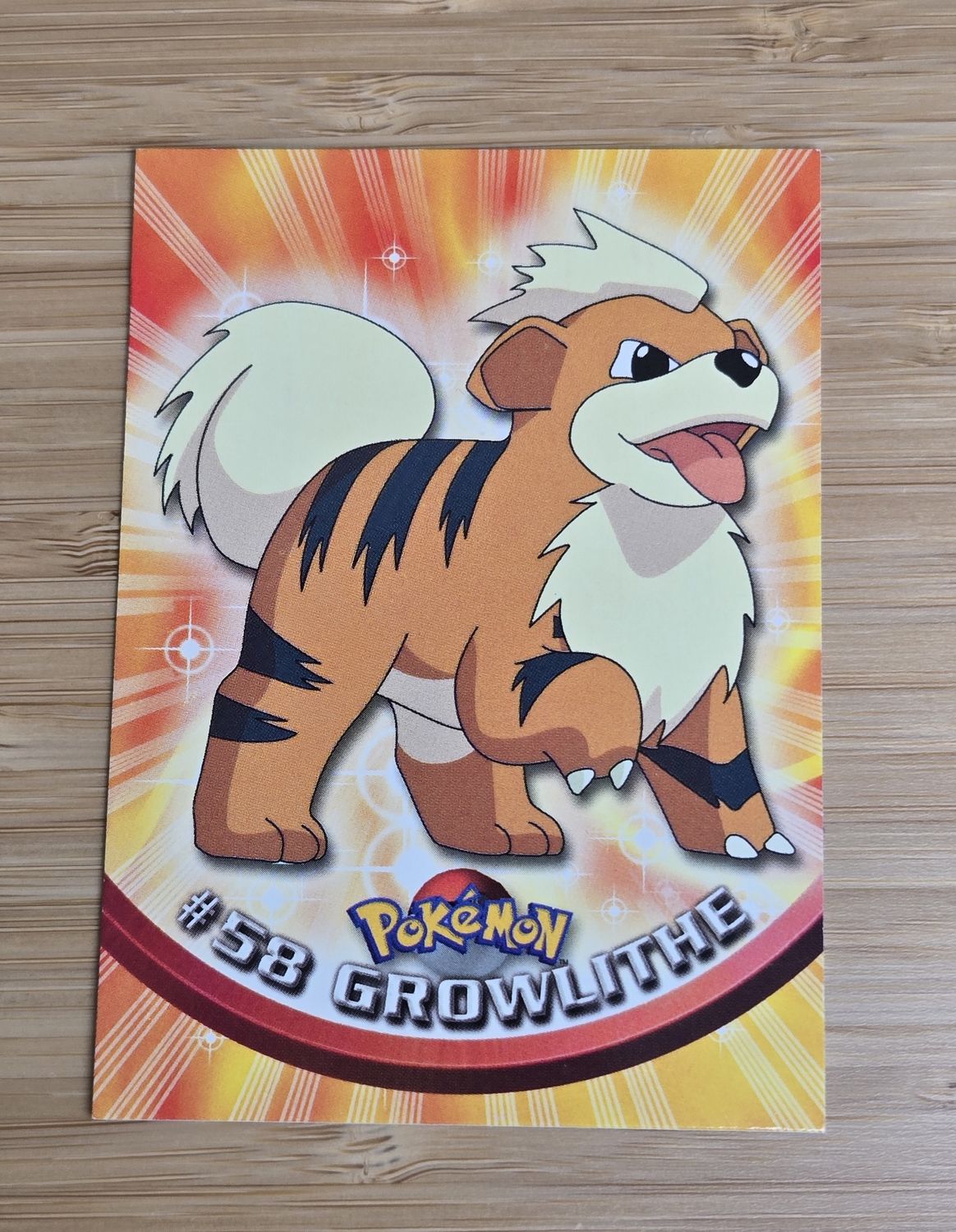 Growlithe - #58 - Topps Pokémon TV Animation - Black Logo - NM