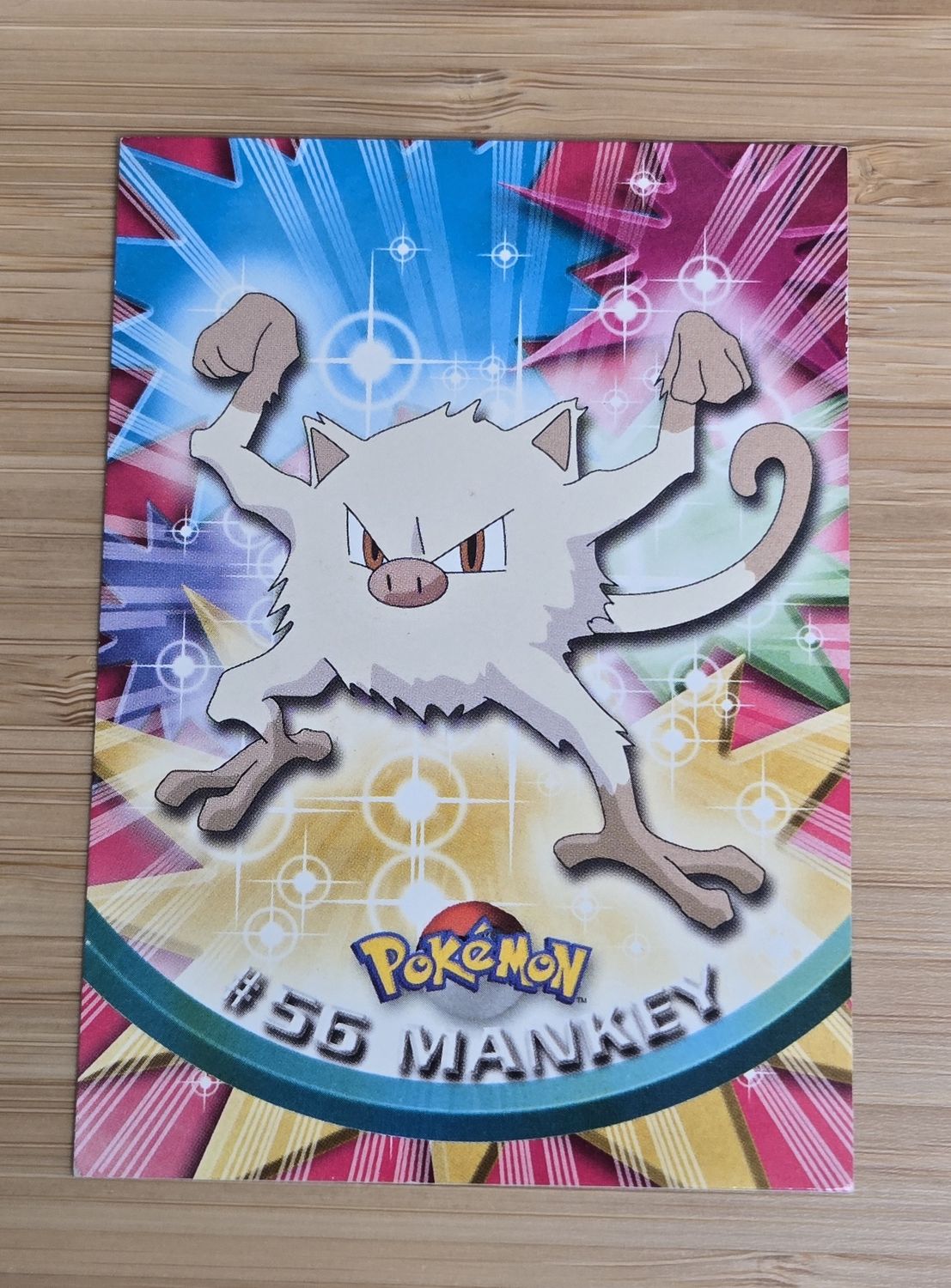 Mankey - #56 - Topps Pokémon TV Animation - Red Logo - LP