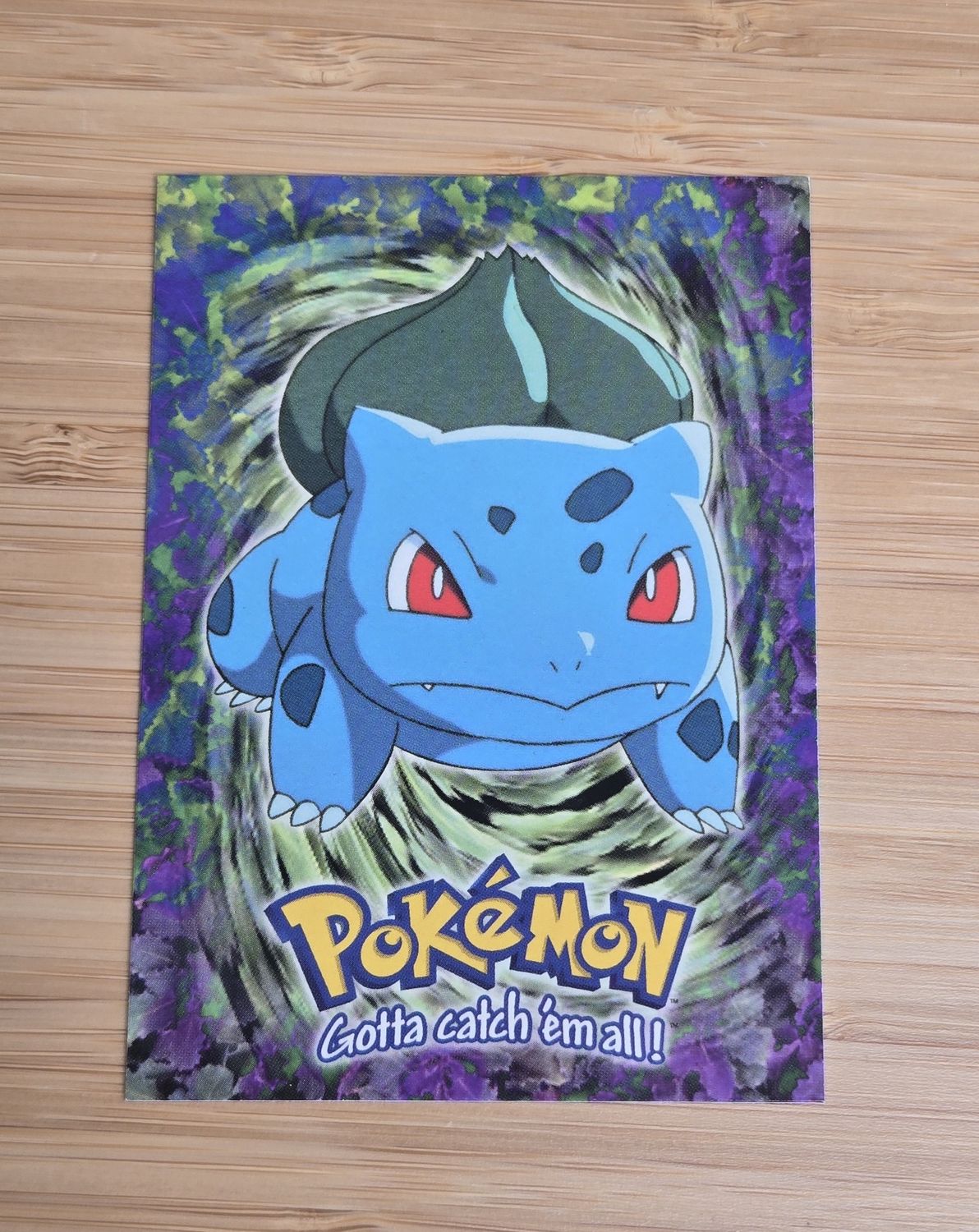 Bulbasaur - E1 of 12 - Topps Pokémon TV Animation - Black Logo - NM