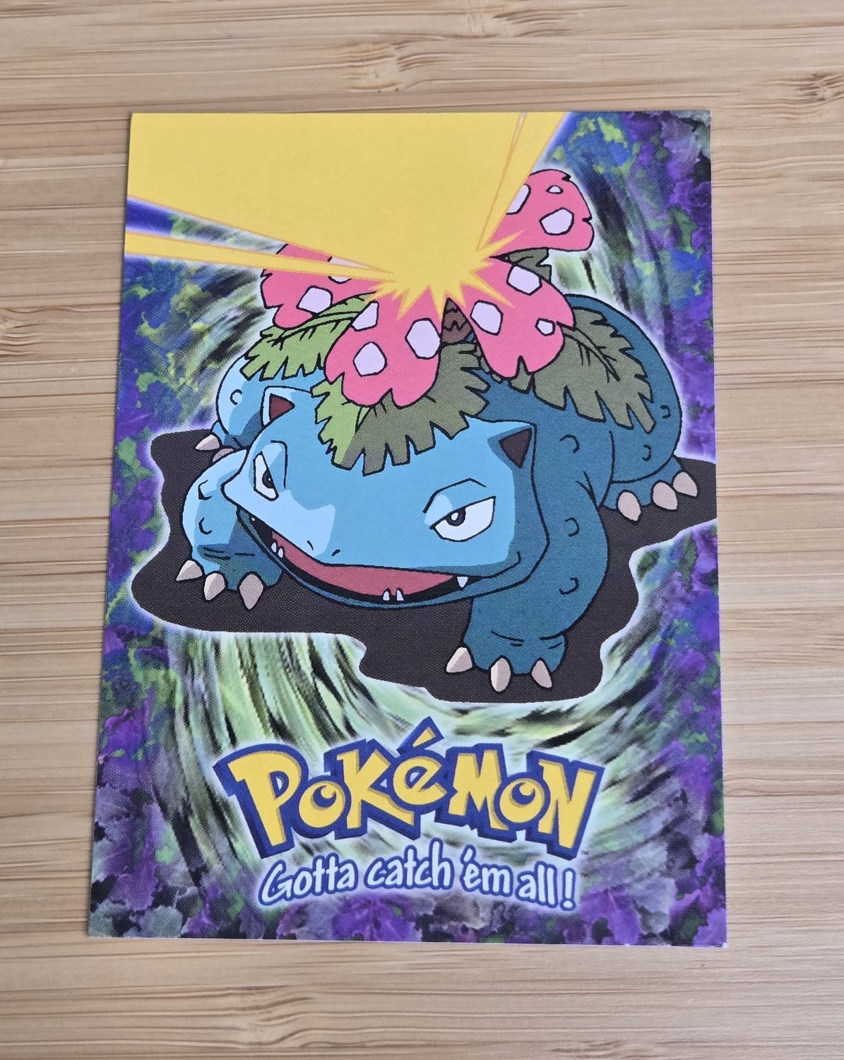 Venusaur - E3 of 12 - Topps Pokémon TV Animation - Black Logo - NM