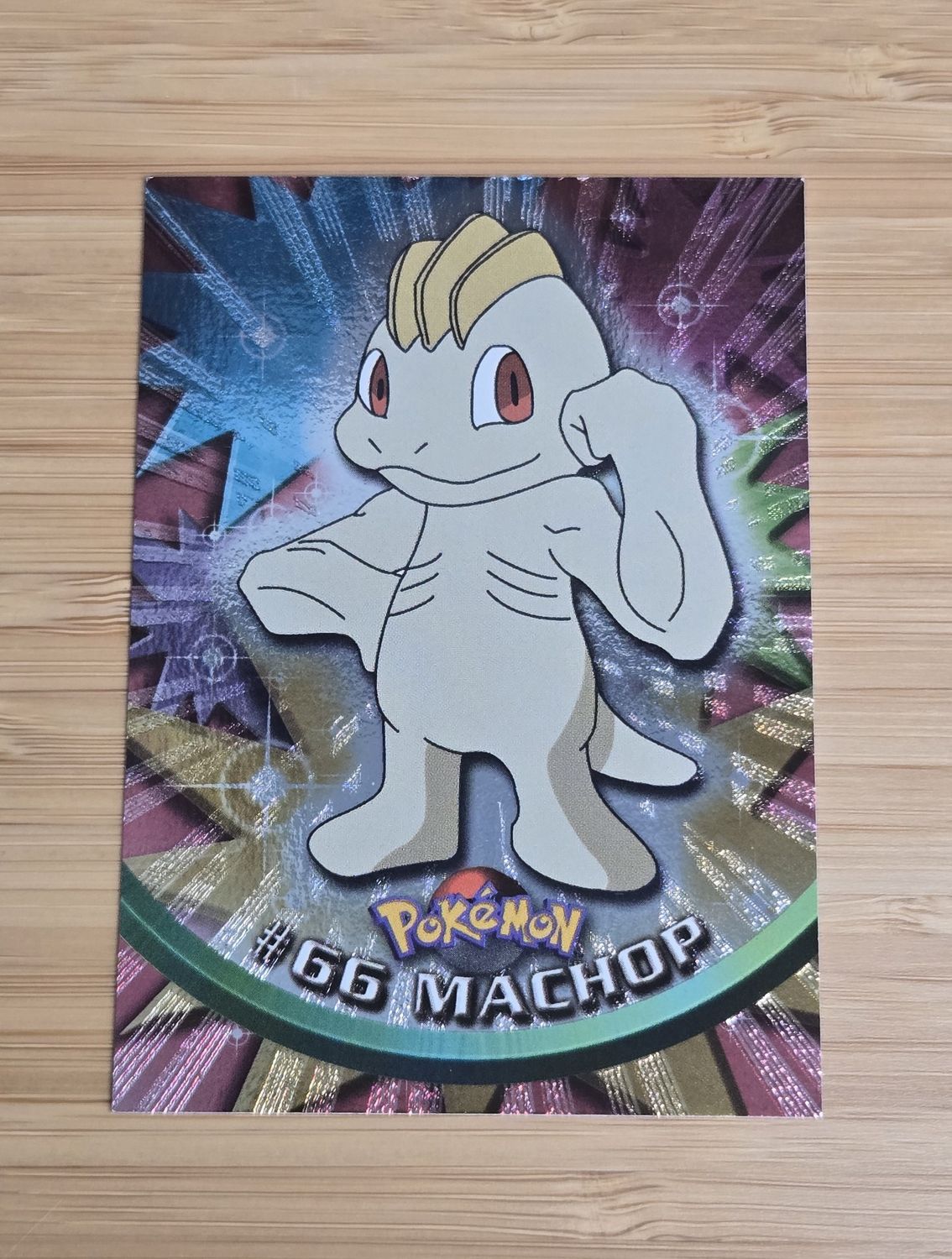 Machop Holo Rays - #66 - Topps Pokémon TV Animation - Black Logo - LP