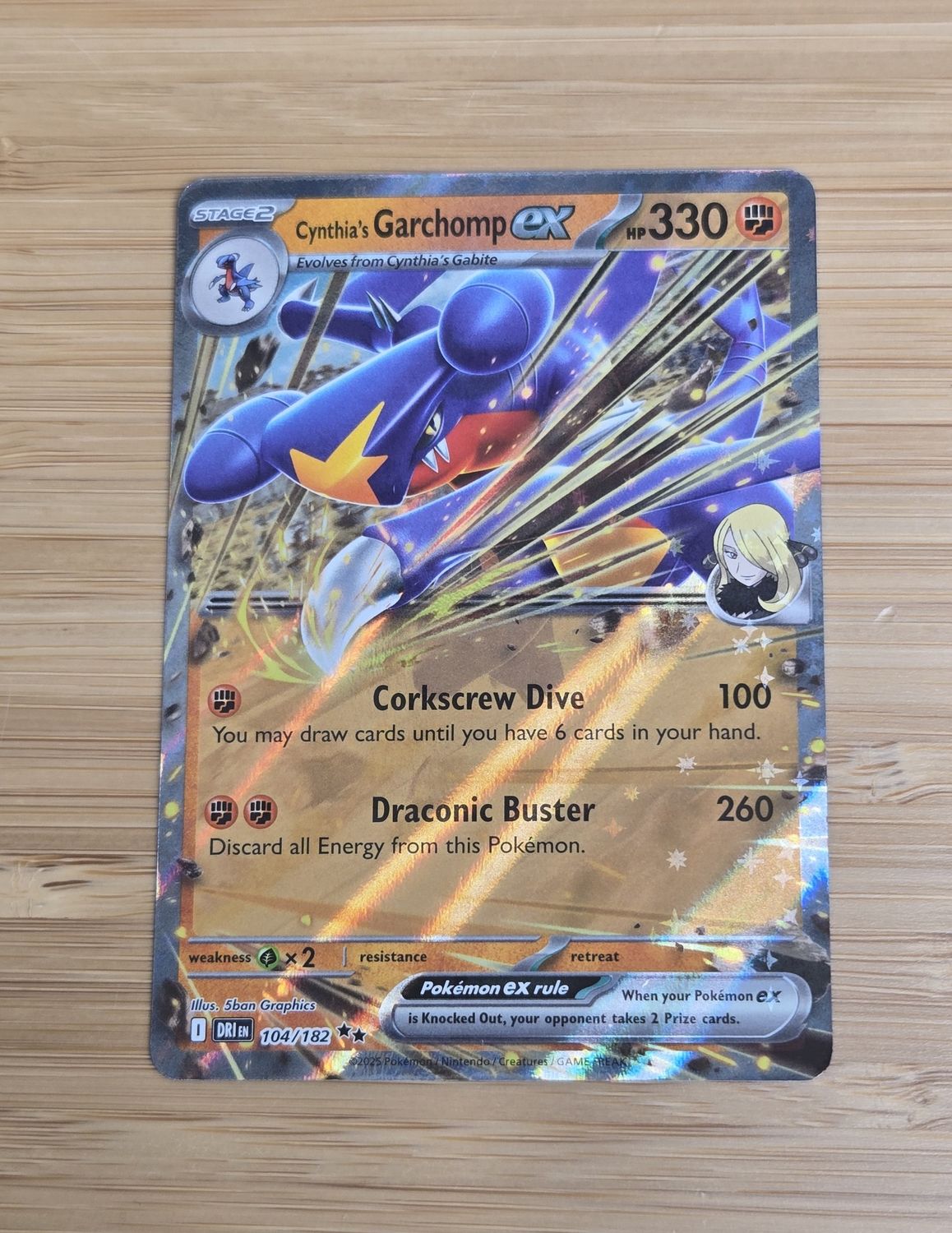 Cynthia's Garchomp ex - 104/182 - Destined Rivals - NM