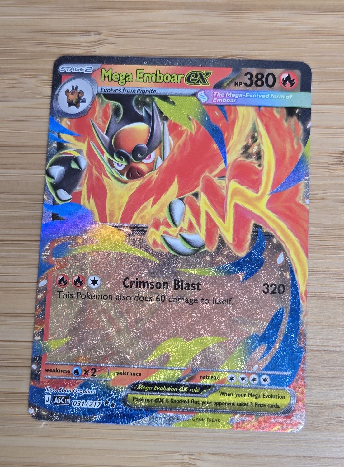 Mega Emboar ex - 031/217 - Ascended Heroes - NM