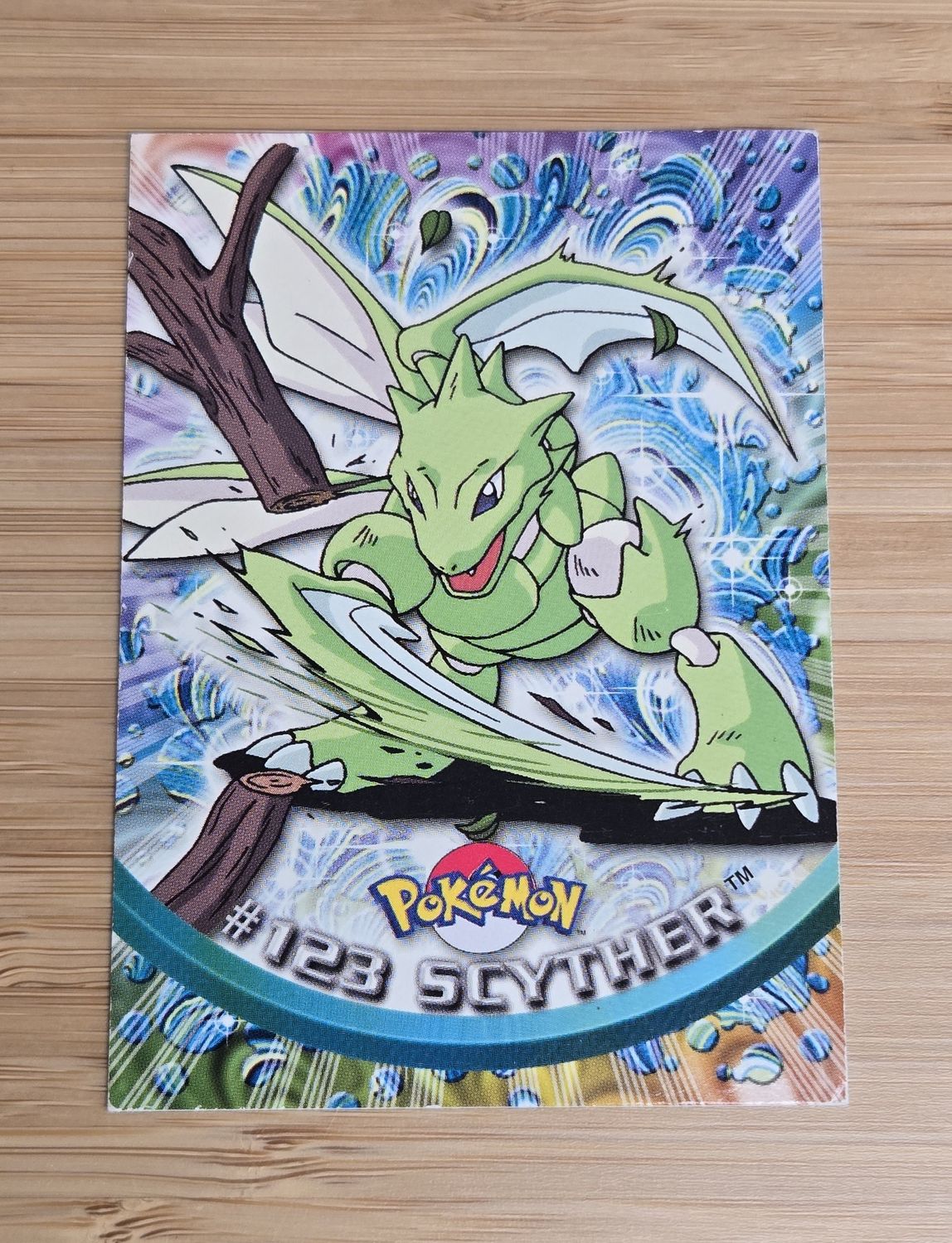 Scyther - #123 - Topps Pokémon TV Animation - Blue Logo - NM