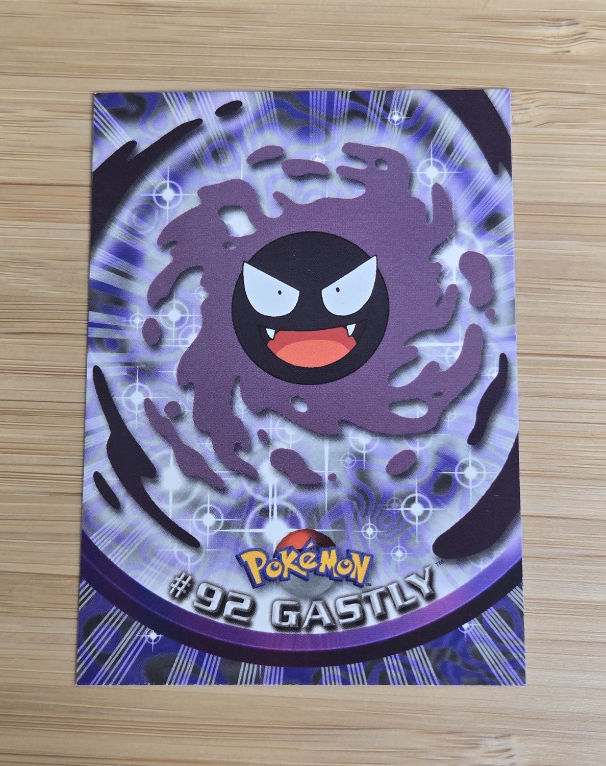 Gastly - #92 - Topps Pokémon TV Animation - Blue Logo - NM