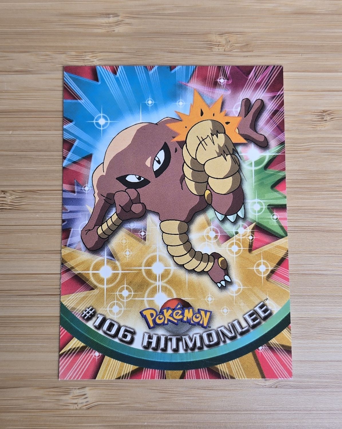 Hitmonlee - #106 - Topps Pokémon TV Animation - Blue Logo - NM