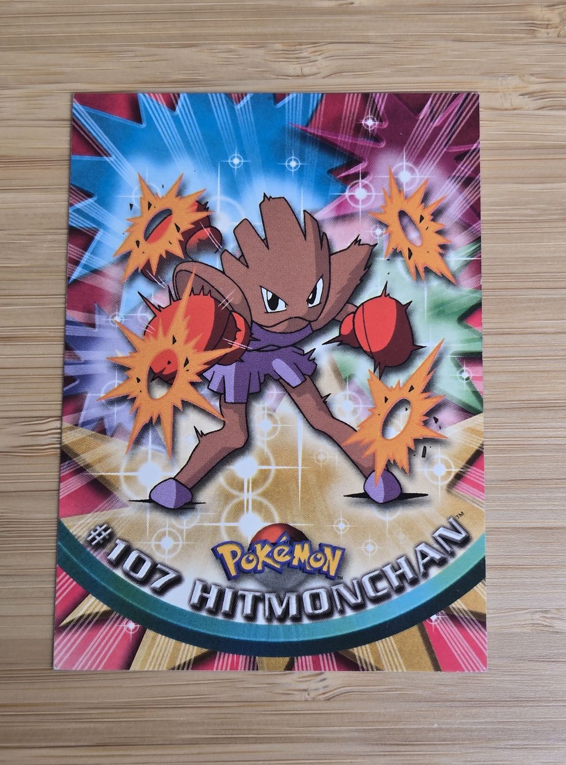 Hitmonchan - #107 - Topps Pokémon TV Animation - Blue Logo - NM