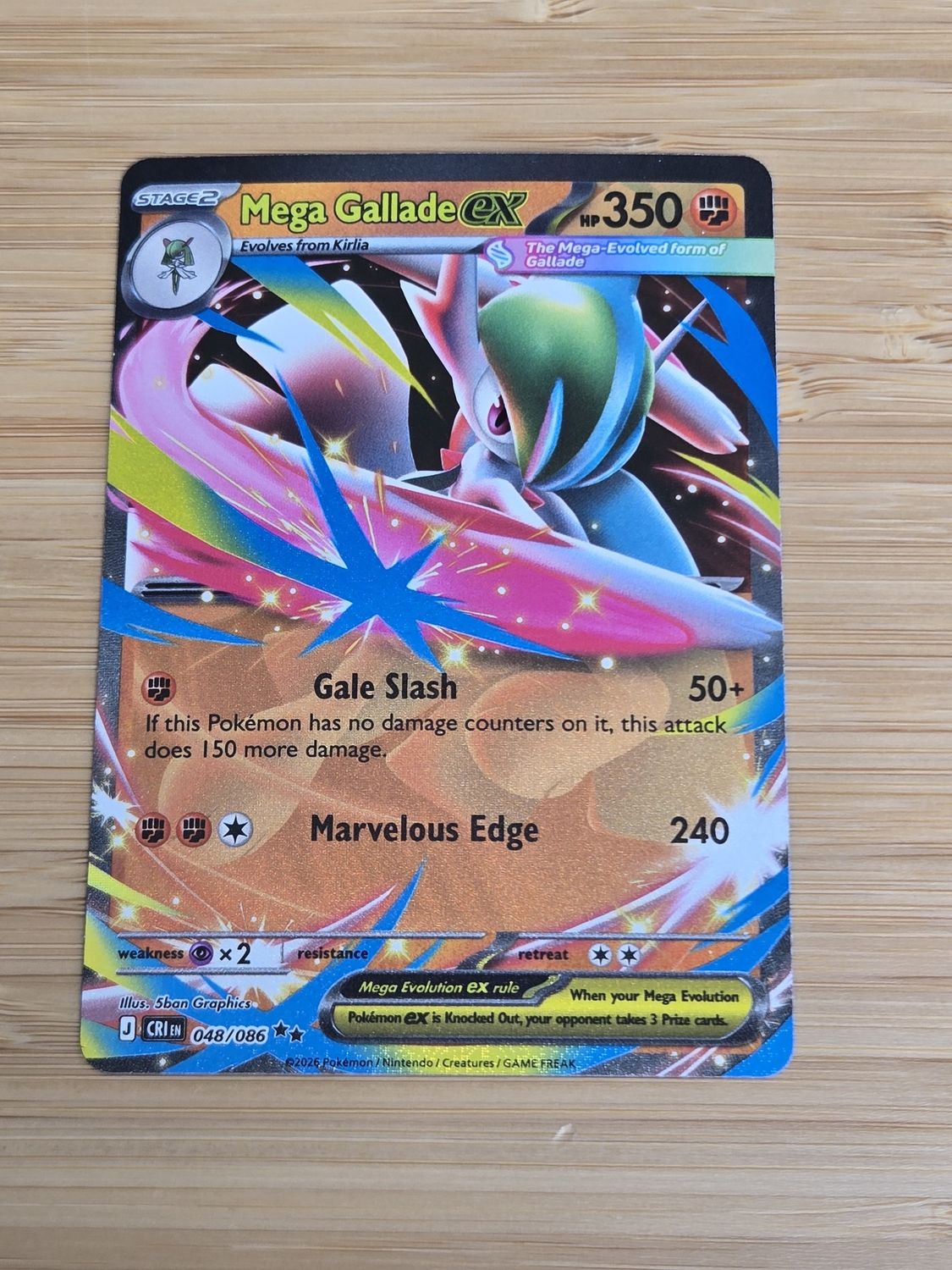 Mega Gallade ex - 048/086 - Chaos Rising - NM
