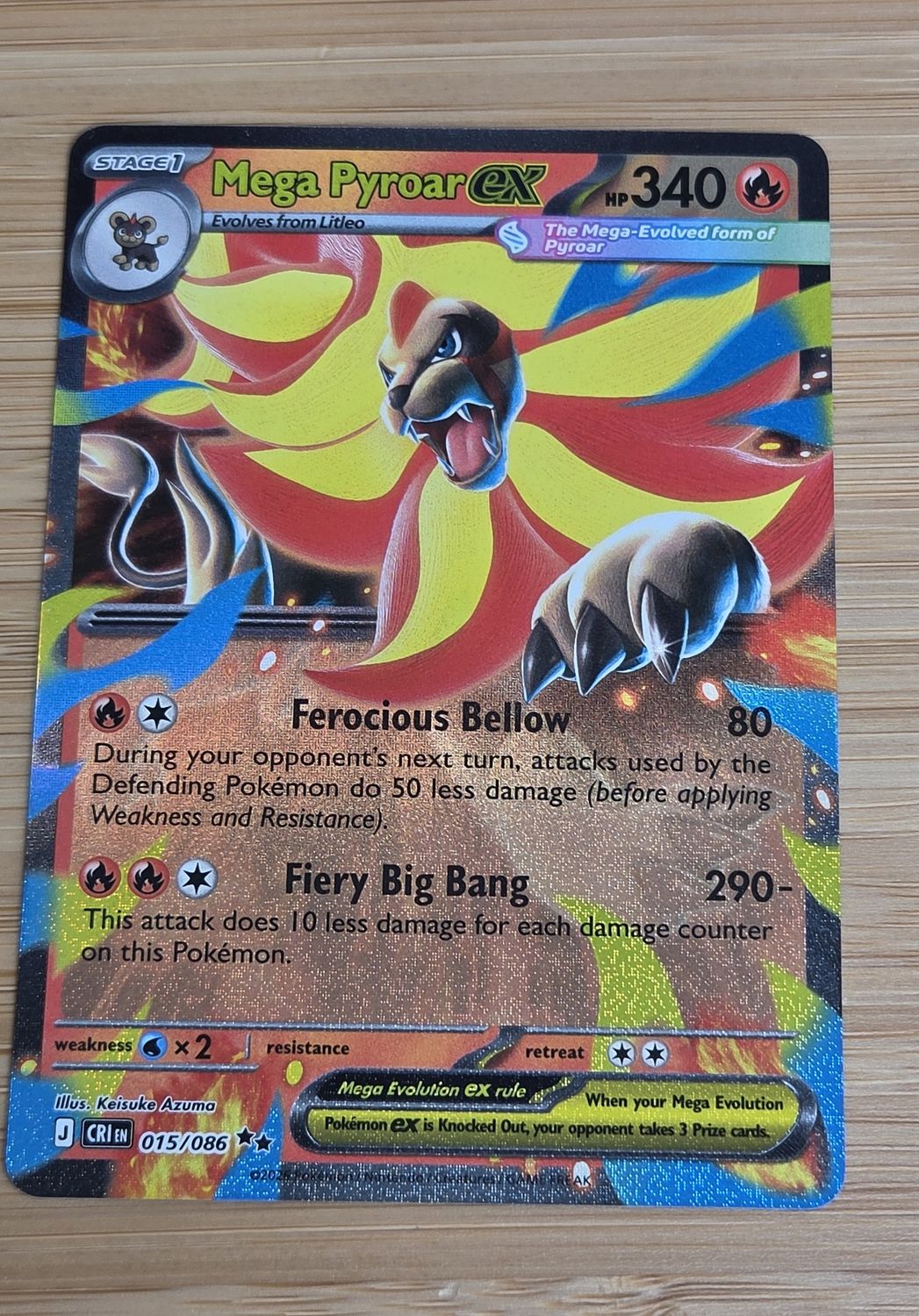 Mega Pyroar EX - 015/086 Chaos Rising - NM Mega Pyroar EX - 015/086 Chaos Rising - NM