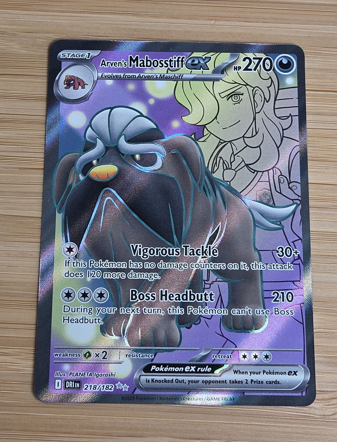 Arven's Mabosstiff EX - 218/182 - Destined Rivals - NM Arven's Mabosstiff EX - 218/182 - Destined Rivals - NM