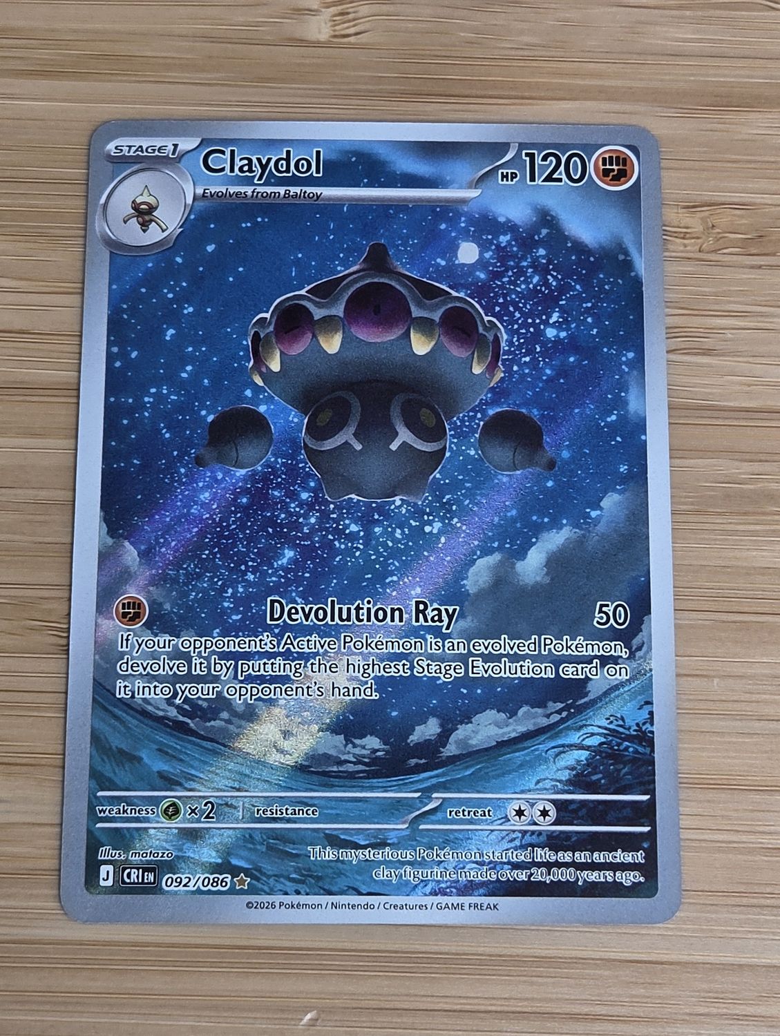 Claydol - 092/086 - Chaos Rising- NM Claydol - 092/086 - Chaos Rising- NM