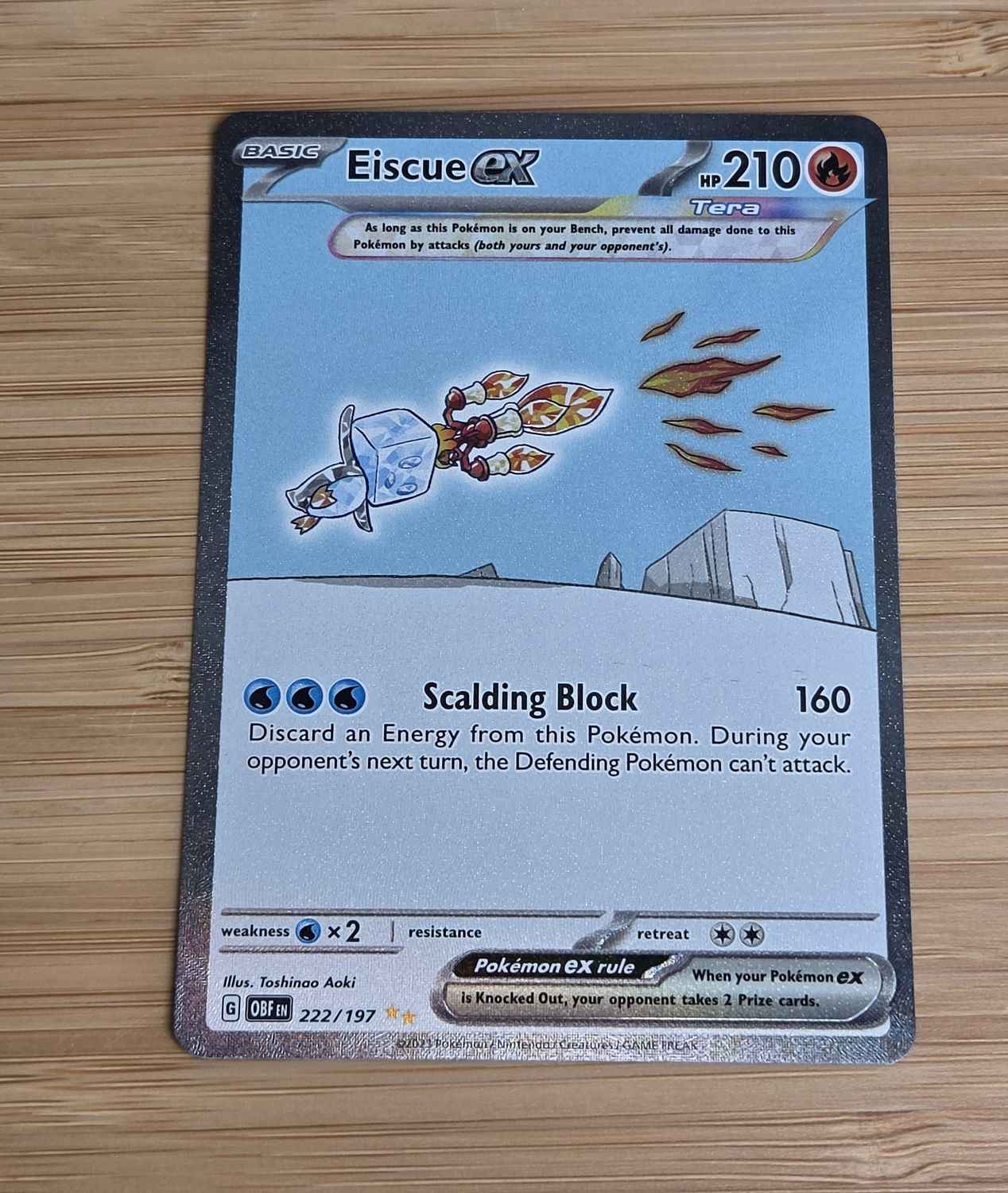 Eiscue EX - 222/197 - Obsidian Flames - NM