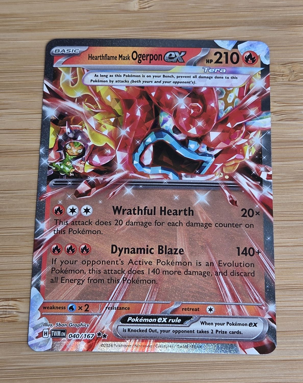 Hearthflame Mask Ogerpon ex - 040/167 - Twilight Masquerade - NM