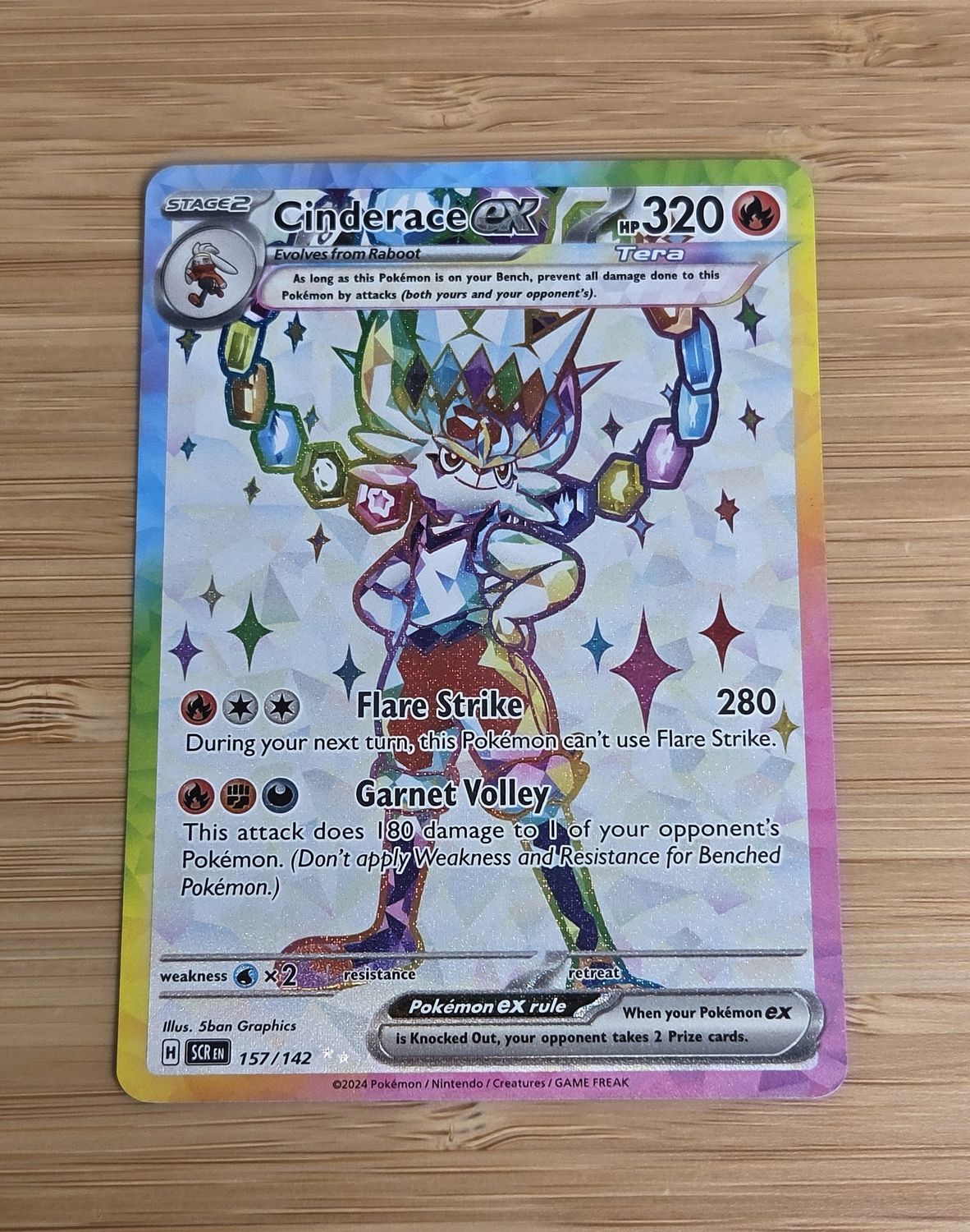 Cinderace EX - 157/142 - Stella Crown - NM