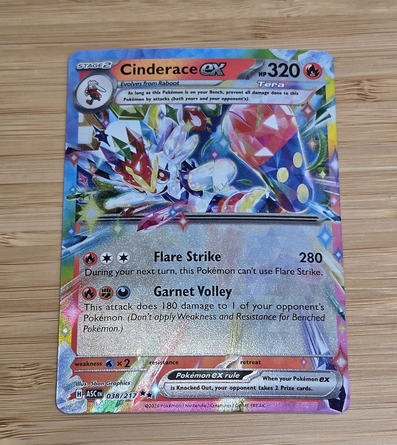Cinderace ex - 038/247 - Ascended Heroes - NM