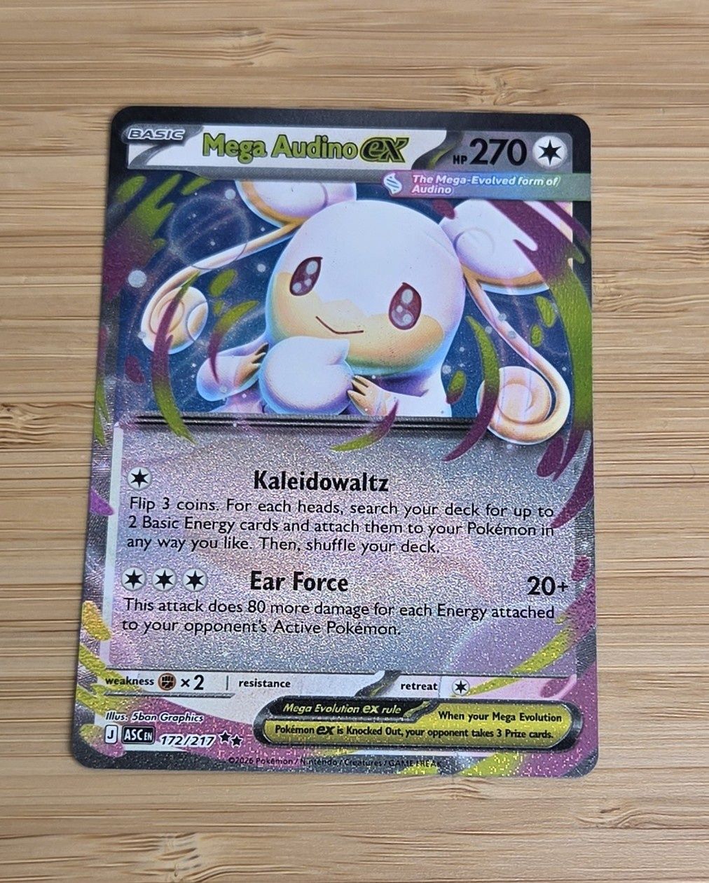Mega Audino ex - 172/217 - Ascended Heroes - NM Mega Audino ex - 172/217 - Ascended Heroes - NM
