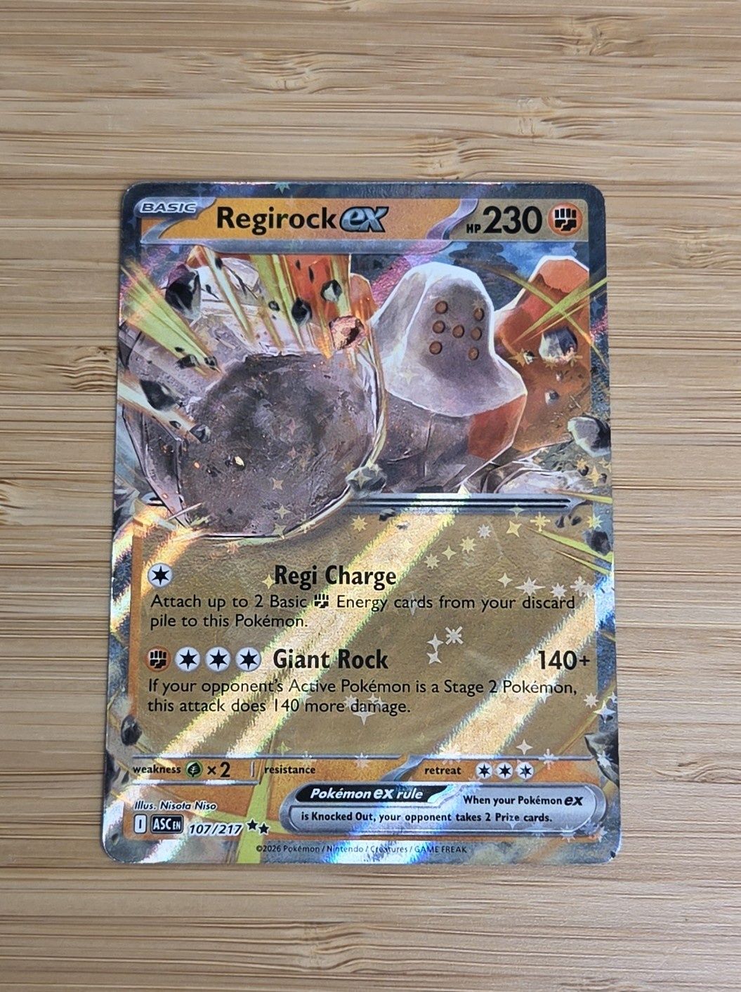 Regirock ex - 107/217 - Asended Heroes - NM
