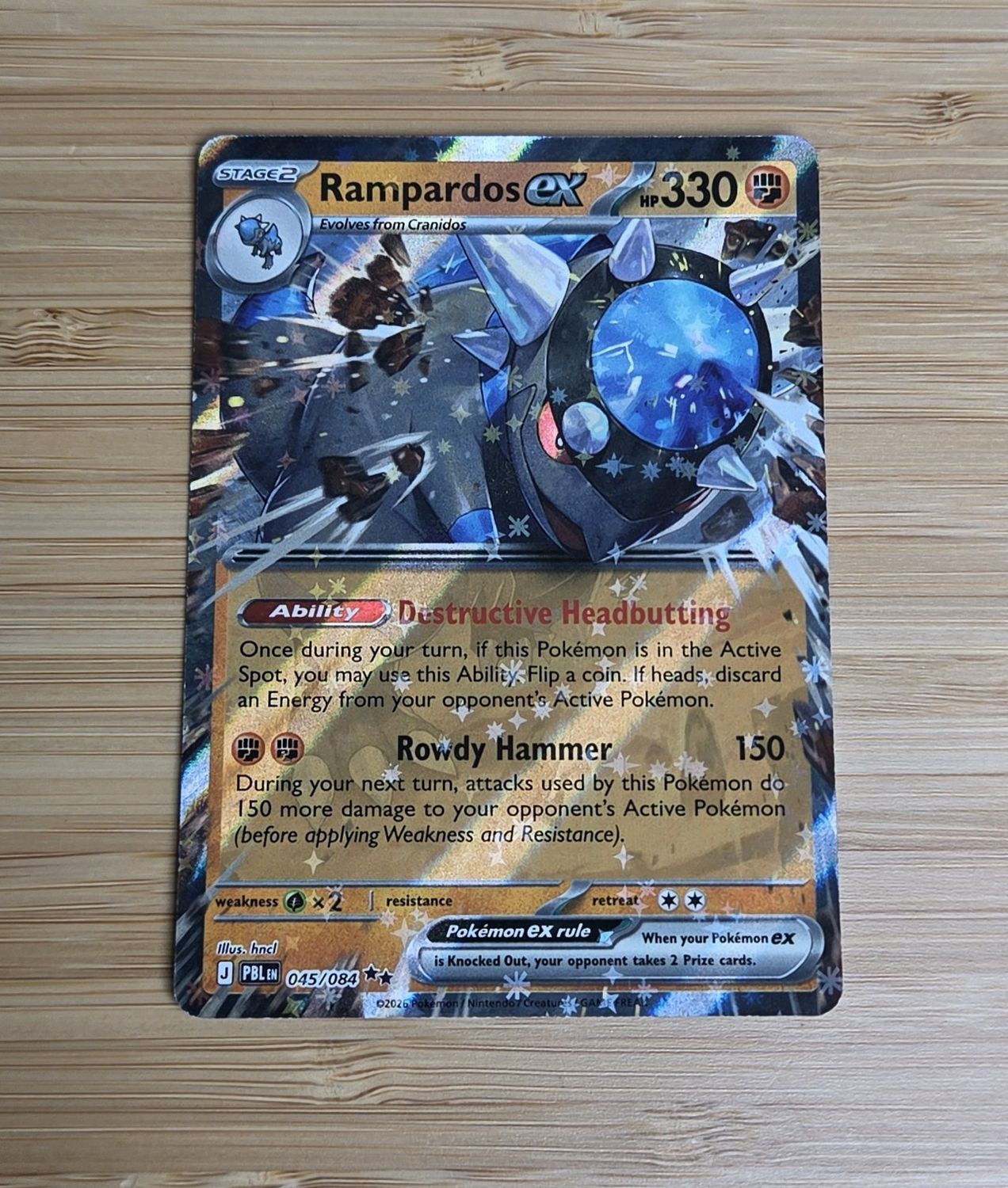 Rampardos ex - 045/084 - Pitch Black - NM Rampardos ex - 045/084 - Pitch Black - NM