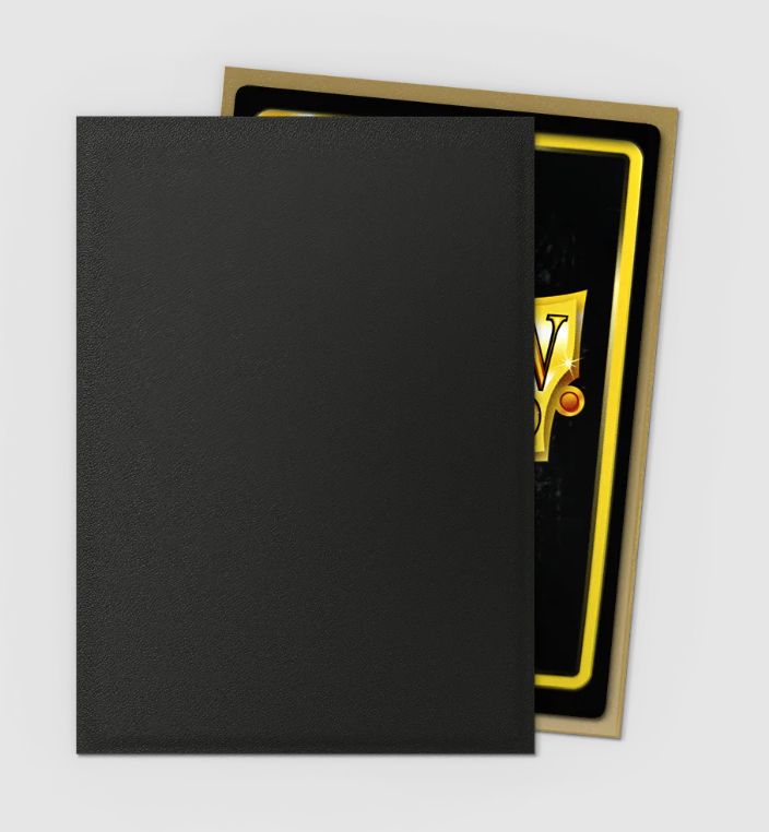 Dragon Shield Sleeves - Black &amp; Gold Matte Dual - 100ct AT-15069