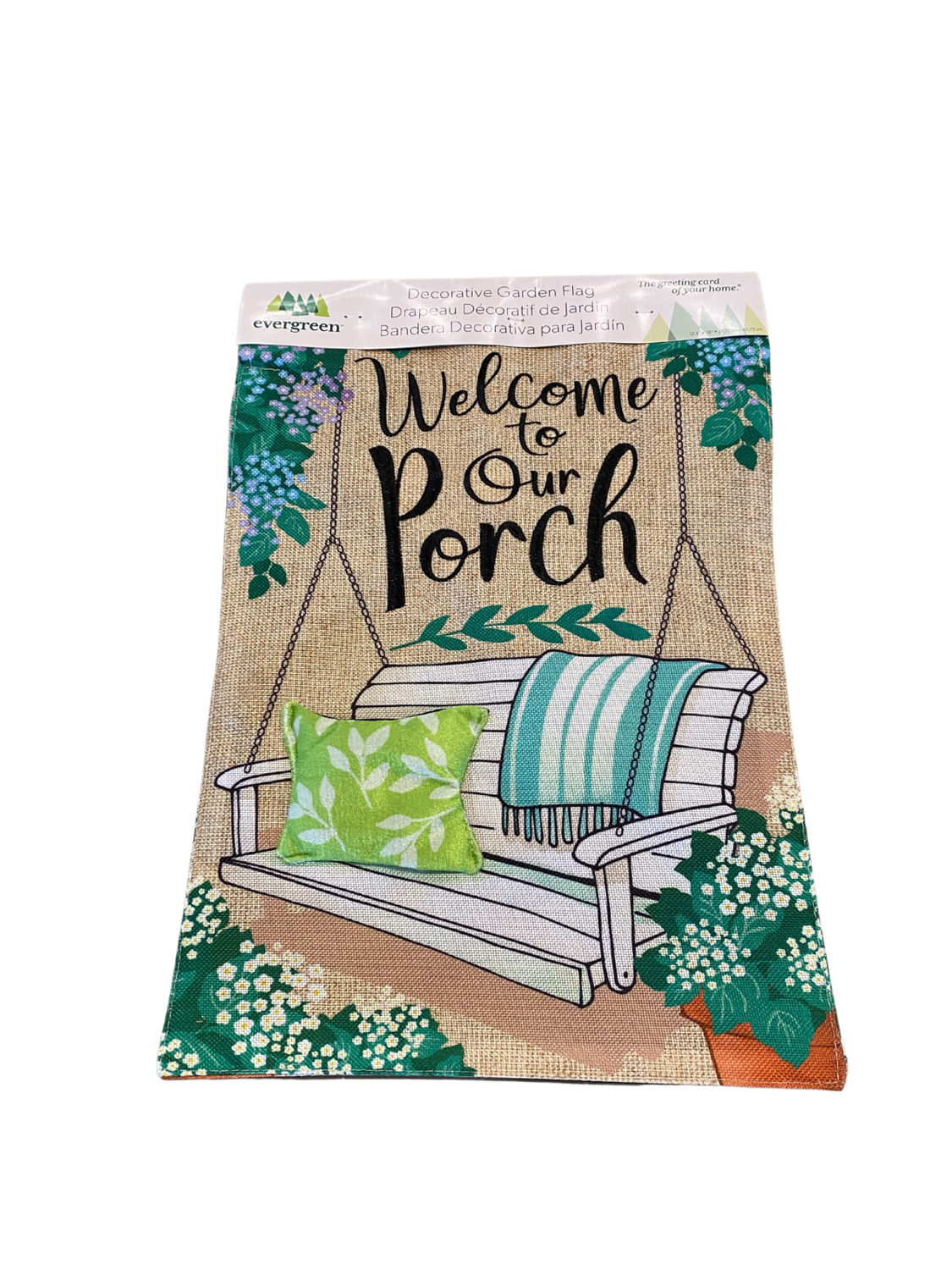 EE PORCH SWING WELCOME FLAG