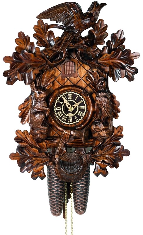 Original Schwarzwälder Kuckucksuhr 8 Tage hangeschnitzt