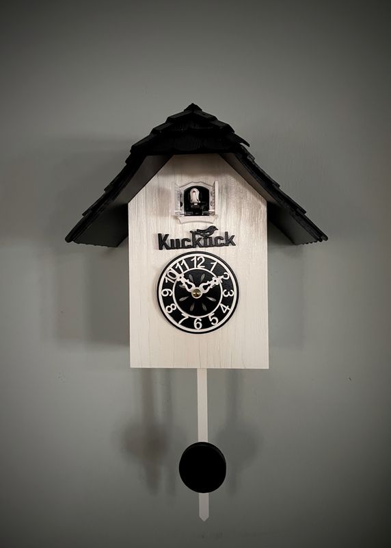 Moderne Kuckucksuhr Weiß