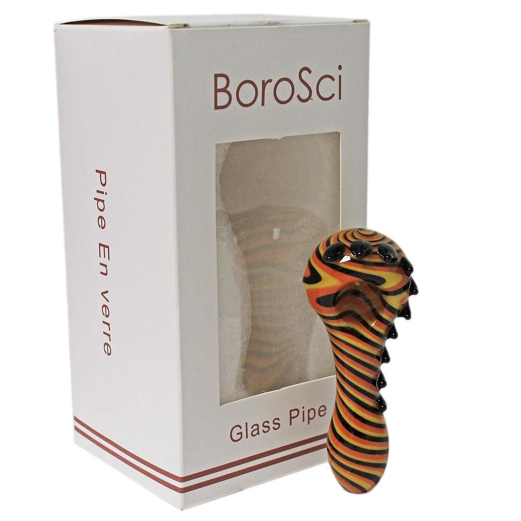 BoroSci Glass Hand Pipes, Color: 4" Reversal Wave