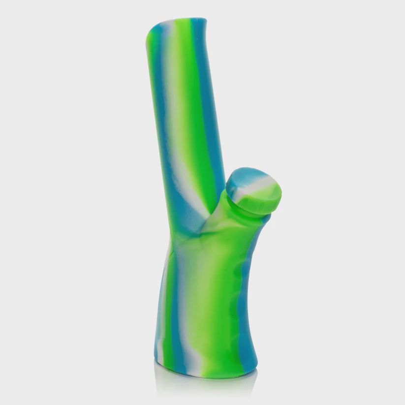 LIT Silicone Bongs, Style: 8.75" Deco Water Pipe Blue/Green