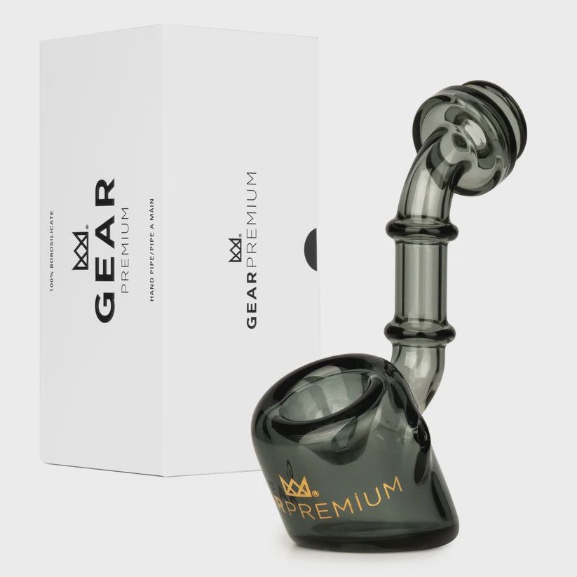 Gear Premium Glass, Style: 4" Odin Upright Sherlock Hand Pipe - Smoke